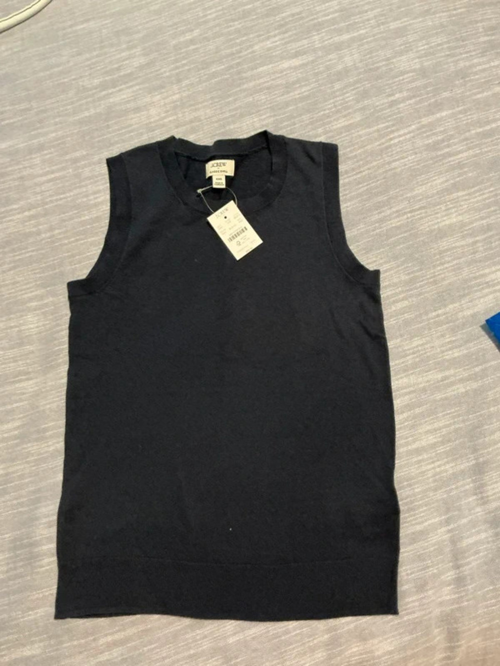 J Crew navy blue sweater tank xxs NWT